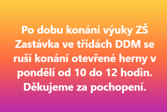 Pondělí dočasně uzavřená herna