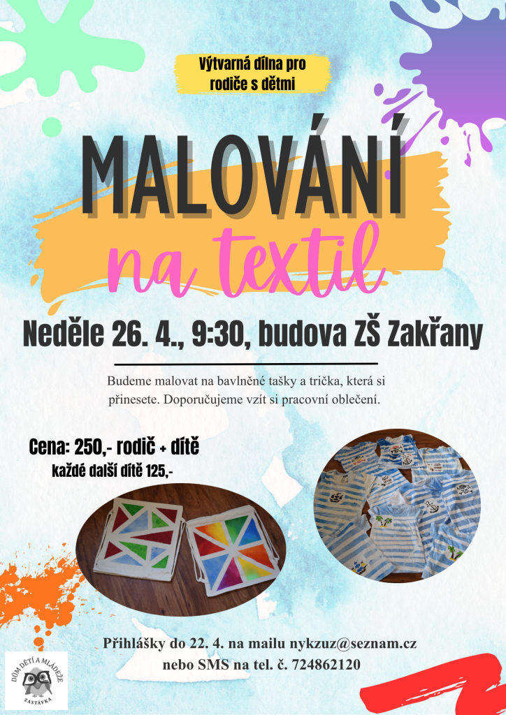 Malování na textil Zakřany