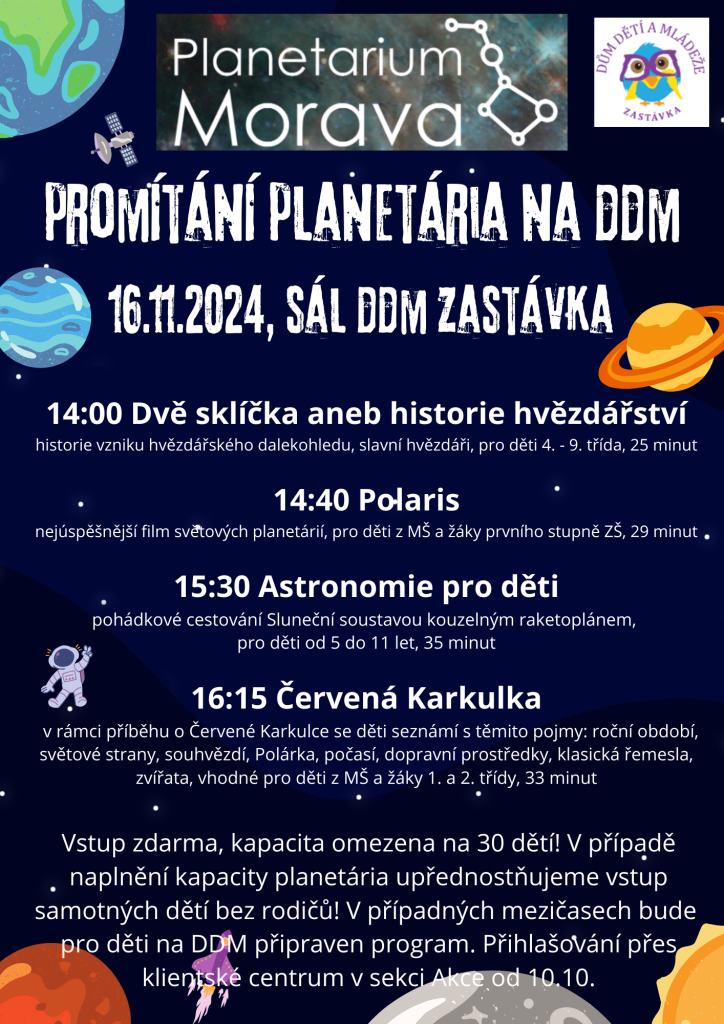 Promítání planetária - Červená Karkulka