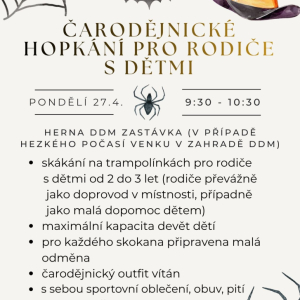 Čarodějnické hopkání pro rodiče s dětmi